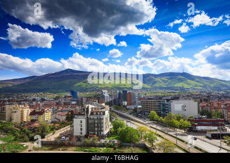 Landscape view of the Vitosha Mountain from the south of Sofia, Bulgaria Stock Photo