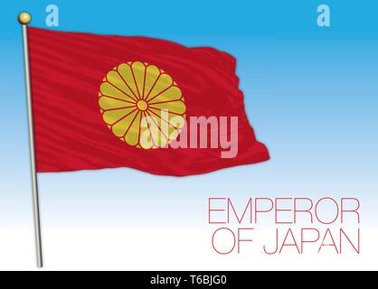 Emperor of Japan flag, Japan, vector illustration