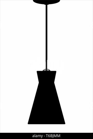 A Lighting fixture dark silhouette isolated on white background Stock Vector