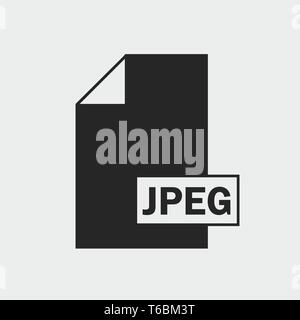 Joint Photographic Experts Group (JPEG) file format Icon on gray background. Stock Vector