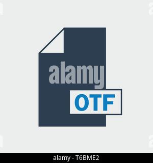 OpenType Features (OTF) file format Icon on gray background. Stock Vector