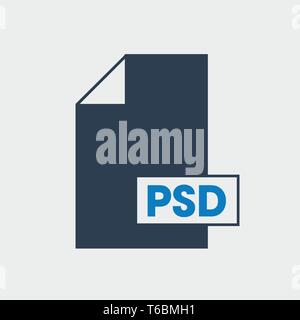 PSD file Format Icon on gray background Stock Vector