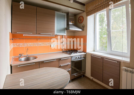 The interior of an empty kitchen equipment for sale Stock Photo