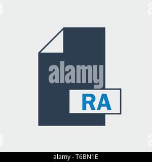 RA file format Icon on gray background Stock Vector