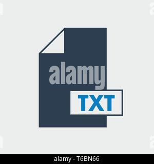 TXT file format icon on gray background. Stock Vector
