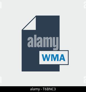 WMA file format Icon on gray background. Stock Vector
