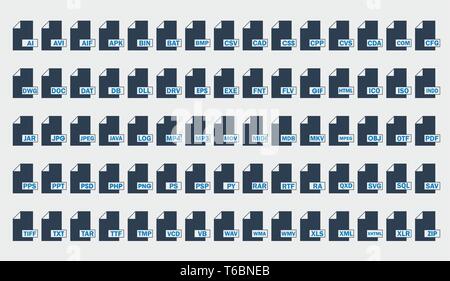 Different File Format Icon set Stock Vector