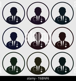 stethoscope icon vector with different colors on white Stock Vector ...