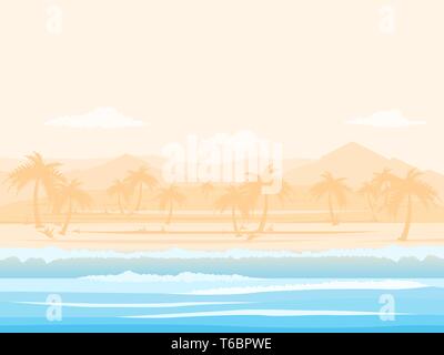 Tropical paradise beach Stock Vector