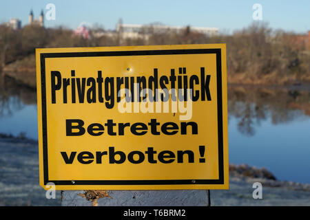 Sign with the inscription Private Property entering forbidden Stock Photo