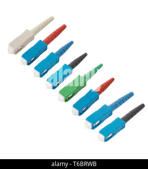 SC fiber optic connectors isolated Stock Photo