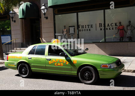 Green Cab Taxi Car On A Street In San Francisco, California, February ...