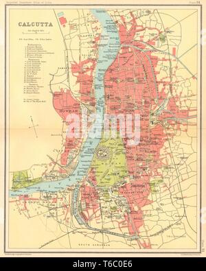 Kolkata Old Map Stock Photo: 140186355 - Alamy