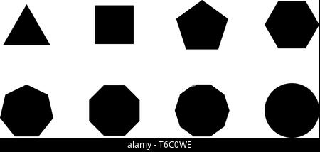 Black set of geometric. Geometric shapes set vector. Stock Vector