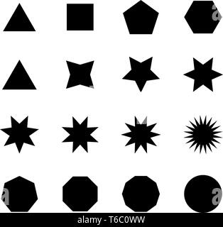 Black set of geometric. Geometric shapes set vector. Stock Vector