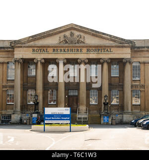Reading, United Kingdom - March 30 2019:   The original frontage to the Royal Berkshire Hospital on London Road Stock Photo