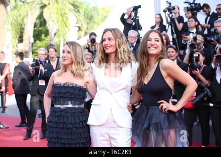 CANNES, FRANCE – MAY 23, 2017: Ludivine Sagnier, Cecile de France and Iza Higelin at 70th anniversary celebration red carpet (Photo: Mickael Chavet) Stock Photo