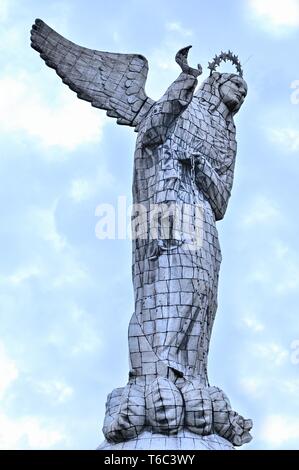 the statue of the winged virgin in Quito Ecuador Stock Photo