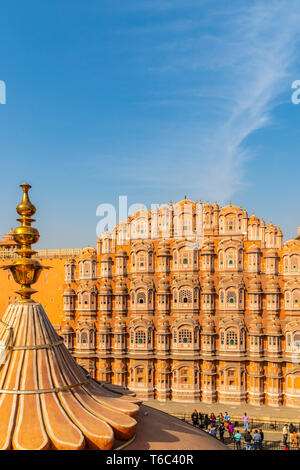 India, Rajasthan, Jaipur, Hawa Mahal (Palace of Wind) Stock Photo