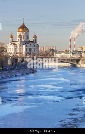 Christ the Saviour cathedral, cityscape, Moscow, Russia Stock Photo