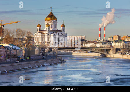 Christ the Saviour cathedral, cityscape, Moscow, Russia Stock Photo