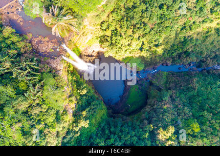 Aerial view of Chamarel waterfall. Chamarel, Black River (Riviere Noir), Mauritius, Africa Stock Photo
