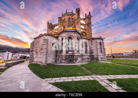 Church of Santa Maria de la Asuncion in Castro Urdiales seaport in Cantabria region of Spain Stock Photo