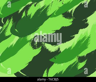 abstract background green chaotic dabs brush. Fashionable vector colorful pattern with brush strokes.Vector illustration. Background design. Abstract  Stock Vector