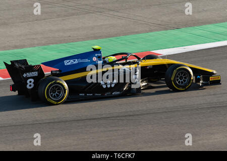 Barcelona, Spain. March 5th, 2019 - Luca Ghiotto from Italy with 8 UNI VIRTUOSI Racing - on track during day 1 of Fia F2 Pre-Season Test at Circuit de Stock Photo