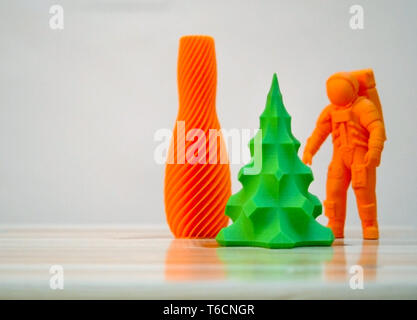 The models printed on a 3d printer. Progressive modern additive technology. Copy spase, spase for text. Stock Photo