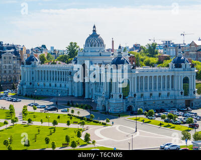 Aerial view of the Ministry of Agriculture and Food (Palace of Farmers) in Kazan, Republic of Tatarstan, Russia Stock Photo