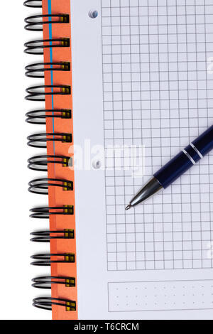 Notebook and pen in composition isolated on white background Stock Photo