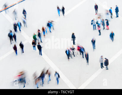 Blured motion of crowd people Stock Photo