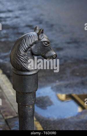 Horse Head Hitching post Stock Photo