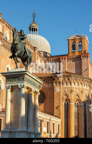 The Equestrian Statue of Bartolomeo Colleoni by Verrocchio on the Campo Santi Giovanni e Paolo; Venice, Veneto, Italy Stock Photo