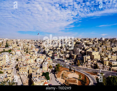 Cityscape seen from Citadel Hill, Amman, Amman Governorate, Jordan Stock Photo