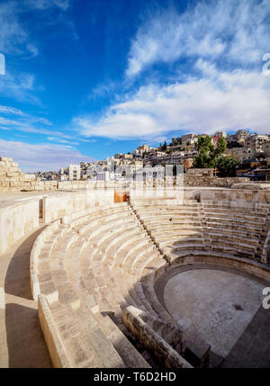 Roman Odeon Theater, Amman, Amman Governorate, Jordan Stock Photo