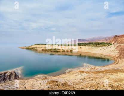 Dead Sea, elevated view, Karak Governorate, Jordan Stock Photo