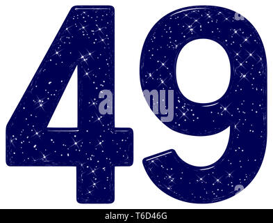 Numeral 49, forty nine, star sky texture imitation, isolated on white background, 3d render Stock Photo