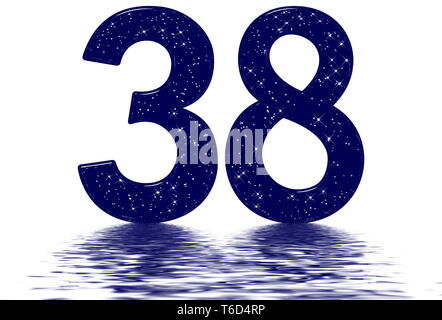 Roman numeral 38, thirty eight, star sky texture imitation, reflected ...
