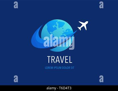 Travel, tourism agency logo design, icons and symbols Stock Vector