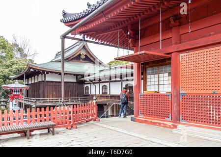 TOKYO, JAPAN - FEBRUARY 8, 2019: Unidentified people at Kiyomizu Kannon do temple at Ueno Park. Stock Photo