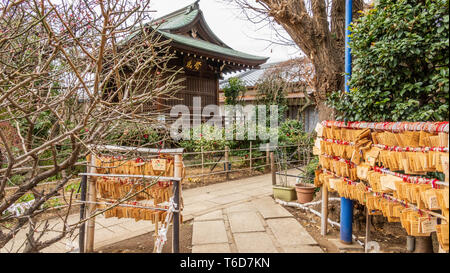 TOKYO, JAPAN - FEBRUARY 8, 2019: Hanazono Inari Shrine at Ueno Park. Dedicated to the rice kami around Japan Stock Photo