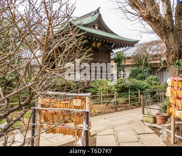 TOKYO, JAPAN - FEBRUARY 8, 2019: Hanazono Inari Shrine at Ueno Park. Dedicated to the rice kami around Japan Stock Photo