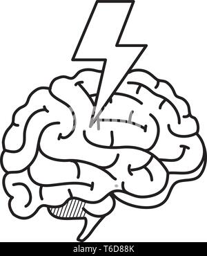 brain human organ with ray power Stock Vector Image & Art - Alamy