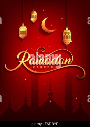 Ramadan Kareem greeting beautiful lettering for banner islamic background