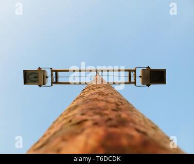 Old rusty lamp post. Stock Photo