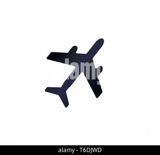 Blue vector flying airplane icon on an isolated white background. Airplane icon, air transport. Web icon design Stock Vector