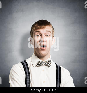 Stupefied teenager with mouth opened Stock Photo