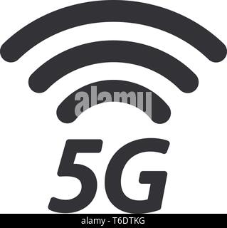 5G icon or symbol of 5th generation mobile wireless internet network connection Stock Vector